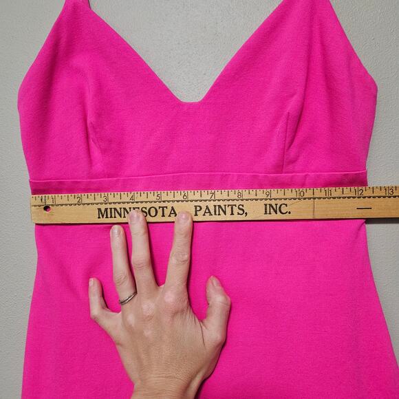 Lulus Hot Pink Bodycon Midi Dress Size Small Spaghetti Strap Party - Picture 7 of 11